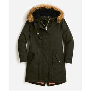 J.Crew Womens Perfect Winter Parka Dark Moss Size S BM534